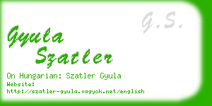 gyula szatler business card